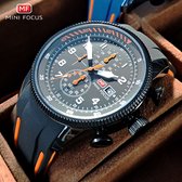 Mini Focus Sport Quartz Horloge Voor Mannen Krachtige Waterdichte Chronograaf Horloge Met Blauwe Siliconen Band Automatisch Datum Weergave Lichtgevende Wijzers 0379