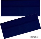 Haarband Hoofdband Basic - 8cm - 2 stuks - Donker Blauw / Marine - Casual Sport Yoga - Stof Elastisch