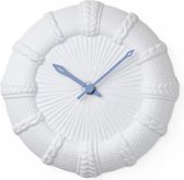 Lemnos Wandklok White Ceramic Trace Face Blauw