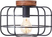 Brilliant Gwen - Plafondlamp - E27 max 1x60W - Hout/Zwart