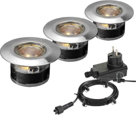 Garden Lights: Acis Grondspot Set (3st) - Zilvergrijs