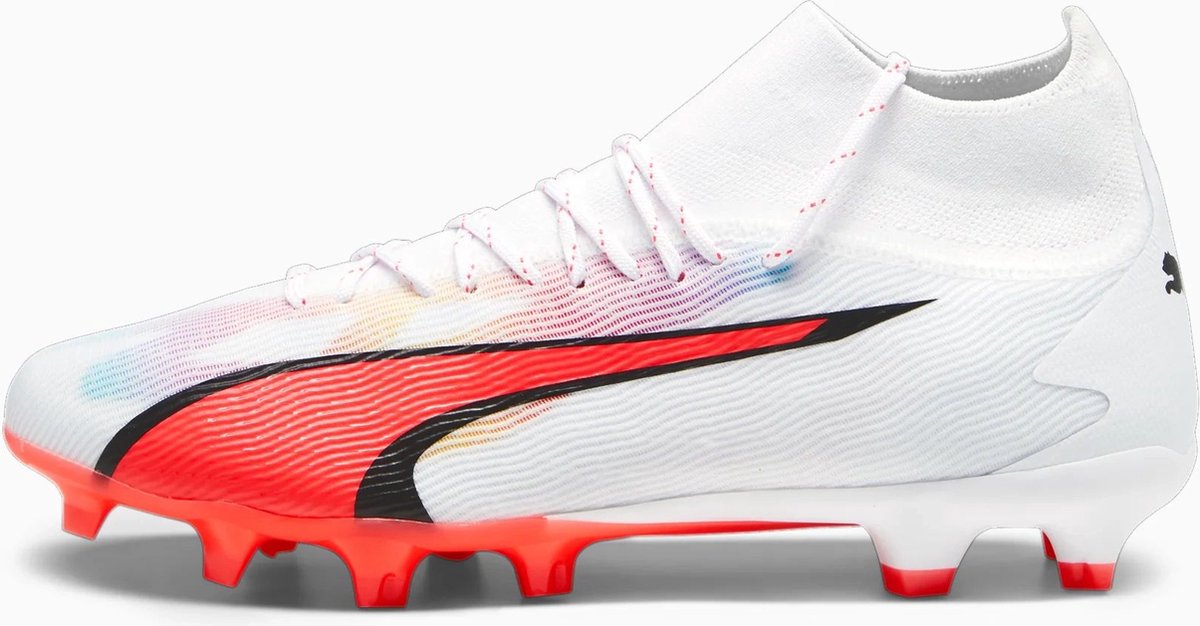 Puma Pro FG Voetbalschoenen White Black Fire Orchid Maat 45