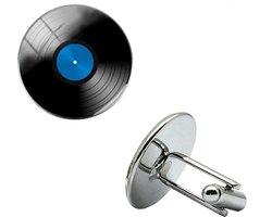 Fako Bijoux - Manchetknopen - LP (Langspeelplaat) - Vinyl - 18mm - Zilverkleurig