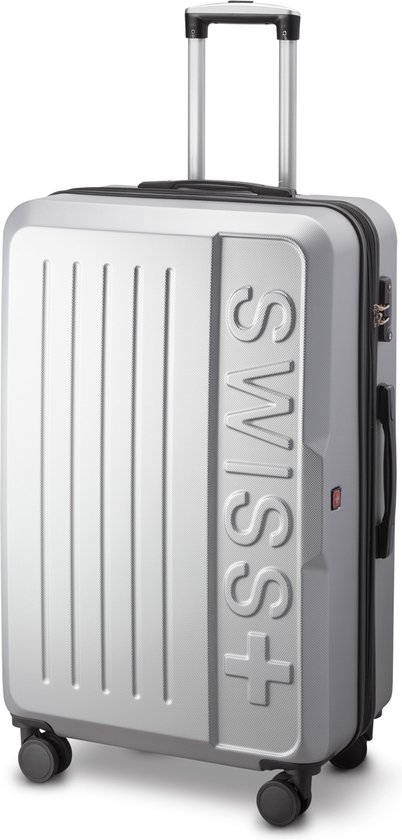 Swiss Lausanne koffer 77 cm – uitbreidbaar – TSA-slot – zilver/grijs