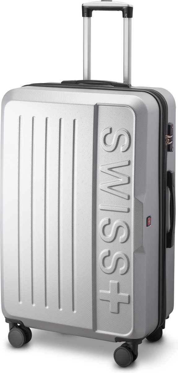 Swiss - Lausanne - Reiskoffer 77 cm - 4 Wielen - Expandable - TSA-cijferslot - Zilver/Grijs