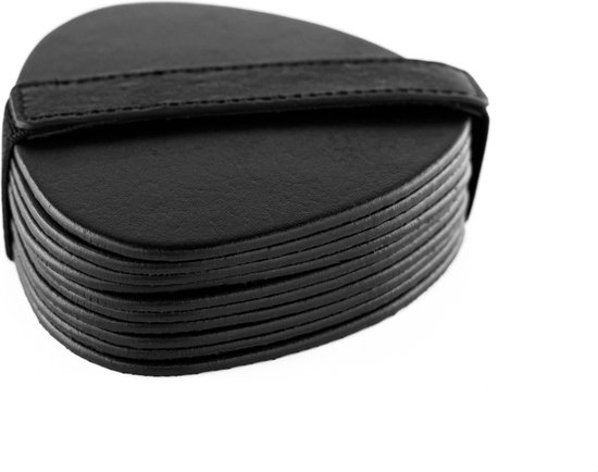 Sous-verres en cuir - Semi-rond - 14 pièces - Sous-verres noirs - Sous-verres en cuir - Sous-verres ronds - Sous-verres pour verres