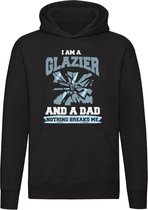 Ik ben glazenmaker en vader Hoodie - papa - beroep - werk - motivatie - glaszetter - glas - gebroken - unisex - trui - sweater - capuchon