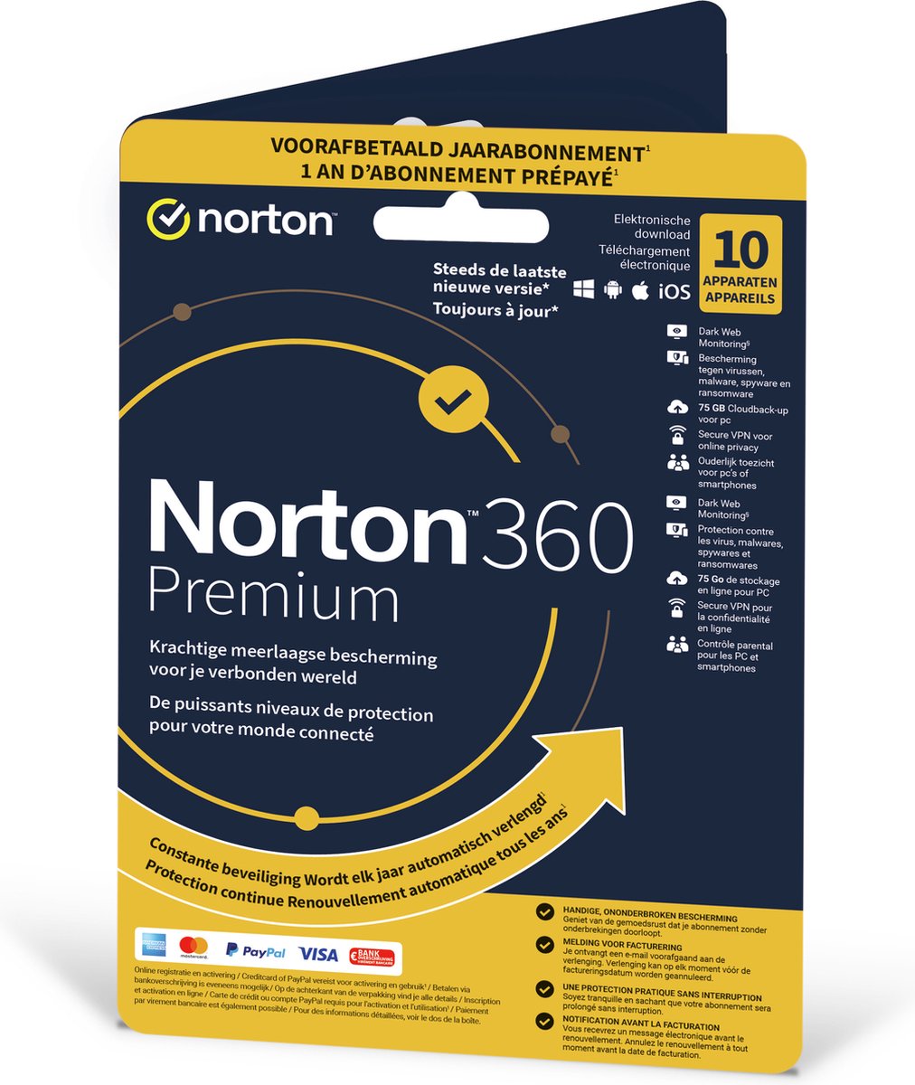 Norton 360 Premium 75GB 1User 10Device 12MO GENERIC