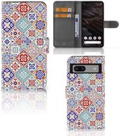 Book Case met foto Google Pixel 7A GSM Hoesje Tiles Color