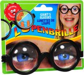 Fop bril met jampot glazen - zwart - kunststof - voor kinderen