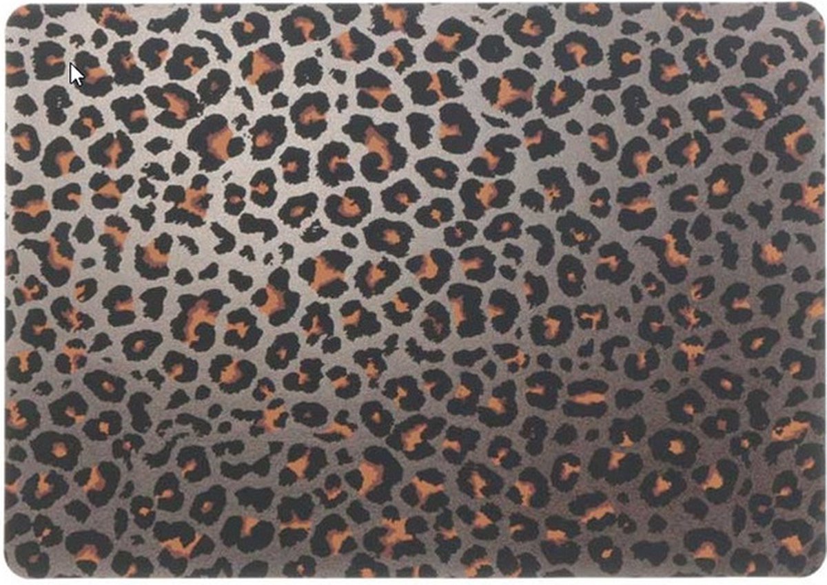 2x Placemats/onderleggers bruine panterprint 30 x 45 cm - Tafel dekken - Hippe tafeldecoratie