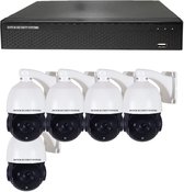 Camerabeveiliging 2K QHD - Sony 5MP - Set 5x PTZ - Wit - Buiten & Binnen - Met Nachtzicht - Incl. Recorder & App