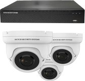 Camerabeveiliging 2K QHD - Sony 5MP - Set 3x Dome - Wit - Buiten & Binnen - Met Nachtzicht - Incl. Recorder & App