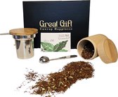 GreatGift® - Theepakket Rooibos - in luxe verpakking - Met Theezeef - Met persoonlijke boodschap uit Sri Lanka - Uniek cadeau