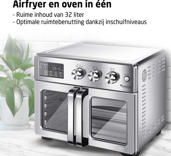 TurboTronic - Airfryer XXL y horno - Doble puerta - 32 litros - AFD32 