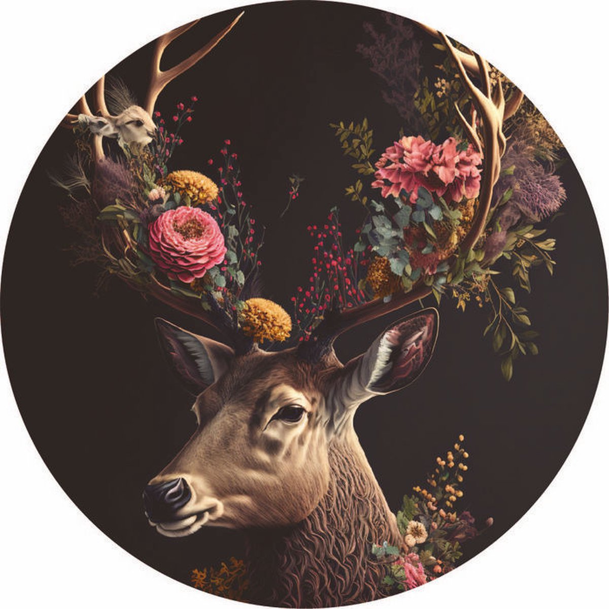 Muurcirkel Flowerdeer 40cm