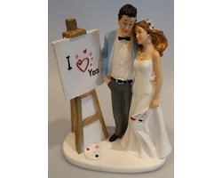 Kado voor bruid en bruidegom - Origineel trouwerij cadeau met 'I love you' schildersezel