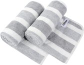 Set van 2 microvezel handdoeken, sterk waterabsorberende microvezel handdoeken, super zachte badhanddoeken, sneldrogend en absorberend, 40 cm x 76 cm, lichtgrijs