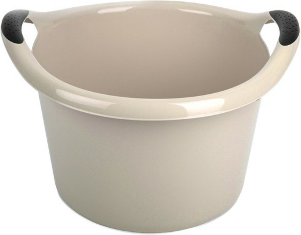 Goedkoopste Plastic Forte Afwasbak - 15L - taupe - 42 x 40 x 25 cm - met handvatten - teiltje