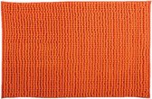 MSV Badkamerkleed/badmat tapijtje voor op de vloer - oranje - 50 x 80 cm - Microvezel - anti slip