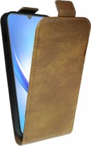 Rosso Element Verticale Flip Case Geschikt voor Samsung Galaxy A34 | Portemonnee Book Case | Hoesje met Pasjeshouder | Magneetsluiting | Twee Pasjes | Bruin