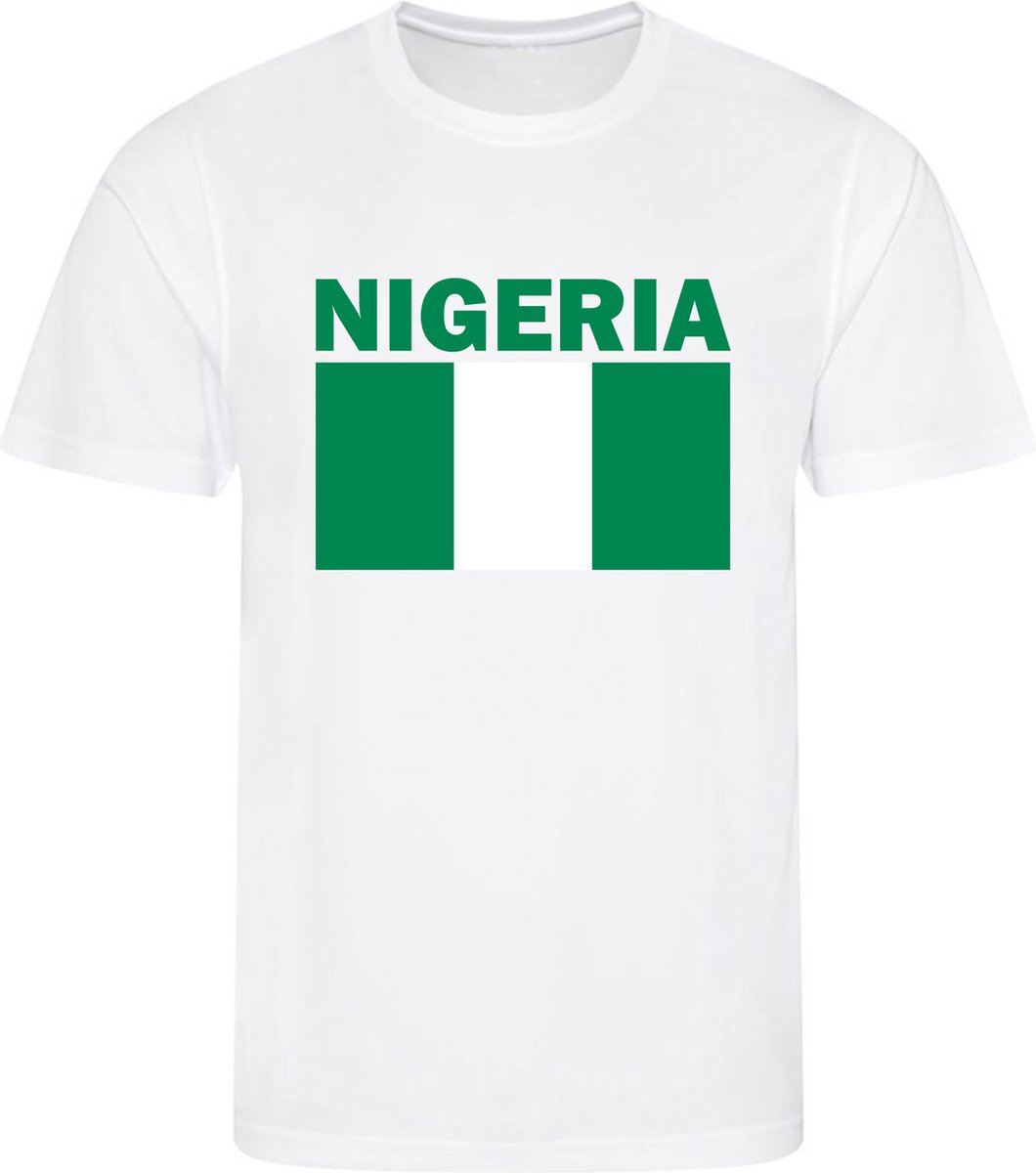 Nigeria - T-shirt Wit - Voetbalshirt - Maat: XXL - Landen shirts