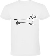 Teckel Heren T-shirt - huisdier - hond - dog - dierendag - tekening
