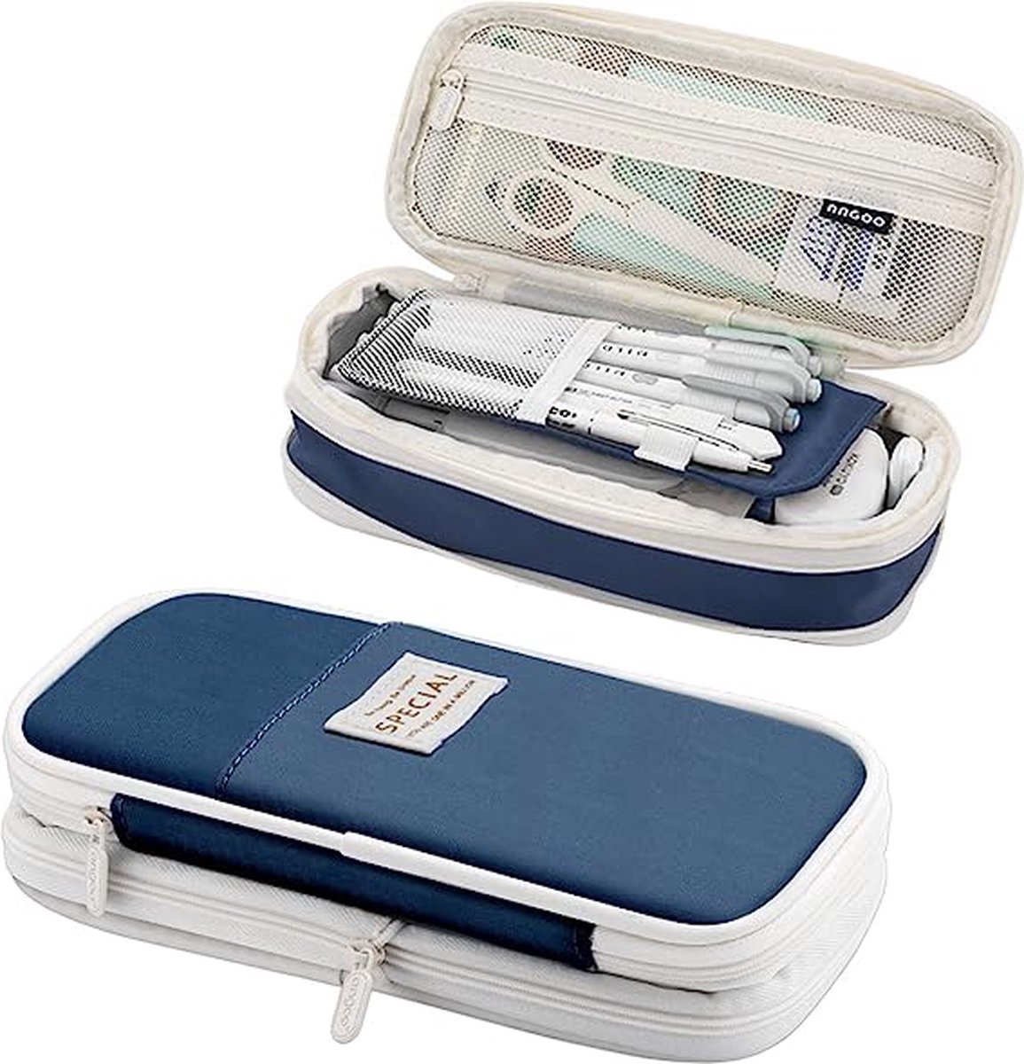 Trousse LIXIN - Zwart - Trousse pour garçons et filles - Toile - Lin -  Grande capacité