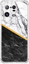 Back Cover Xiaomi 13 Pro Smartphone hoesje met doorzichtige rand Marble White Black