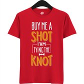 Buy Me A Shot | Vrijgezellenfeest Cadeau Man - Groom To Be Bachelor Party - Grappig Bruiloft En Bruidegom Bier Shirt - T-Shirt - Unisex - Rood - Maat XXL