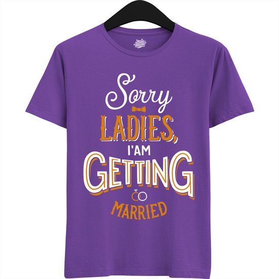 Sorry Ladies | Vrijgezellenfeest Cadeau Man - Groom To Be Bachelor Party - Grappig Bruiloft En Bruidegom Bier Shirt - T-Shirt - Unisex - Dark Purple - Maat S