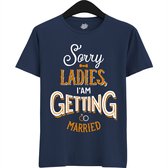 Sorry Ladies | Vrijgezellenfeest Cadeau Man - Groom To Be Bachelor Party - Grappig Bruiloft En Bruidegom Bier Shirt - T-Shirt - Unisex - Navy Blue - Maat L