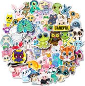 50 stuk schattige cartoon grote ogen dier Cartoon stickers voor kinderen en volwassenen Beloningsstickers Journal Laptop Telefoon Stickers