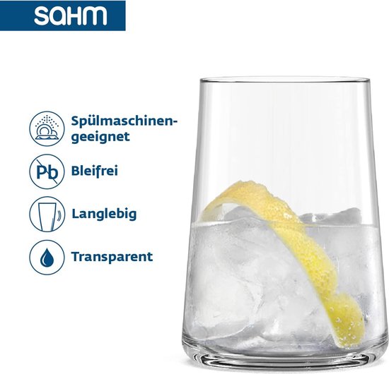 Sahm Wijnglazen, set van 6 stuks, 360 ml witte wijnglazen, vaatwasmachinebestendig, duurzame set wijnglazen, witte wijn