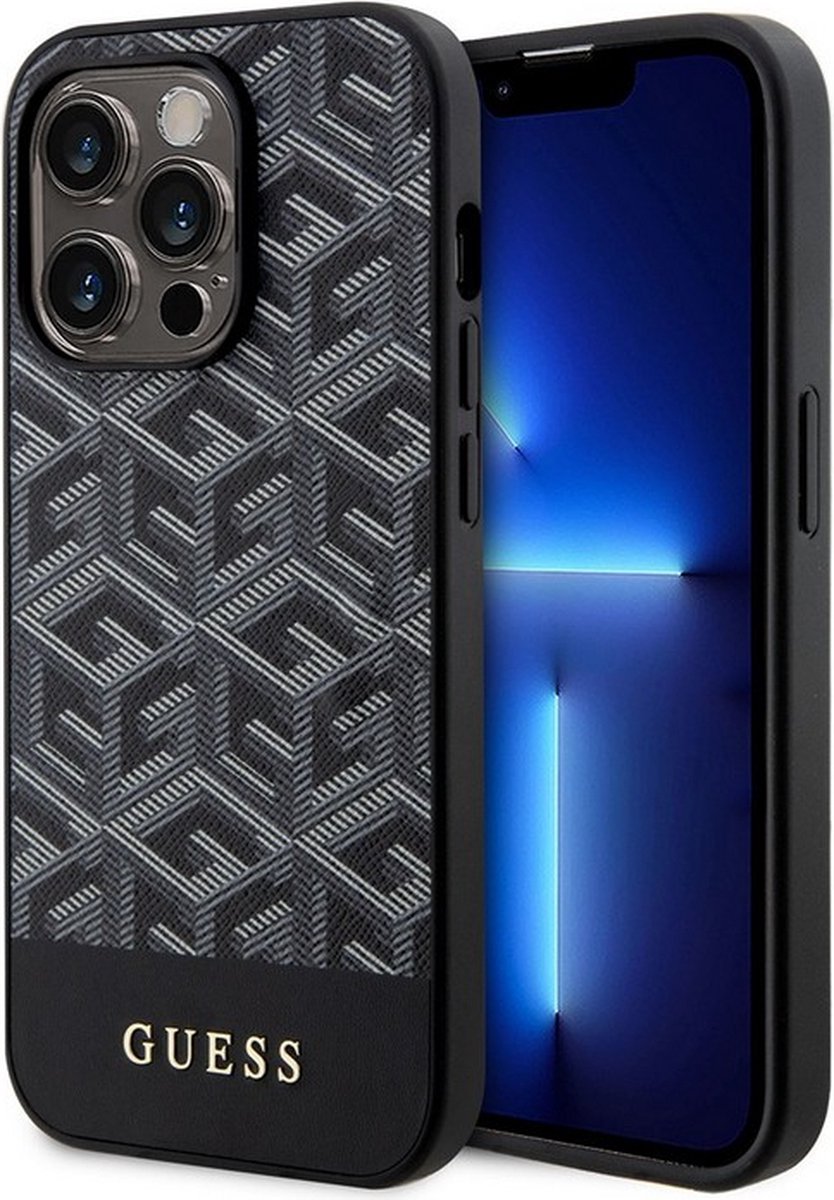 Guess G-Cube Back Case (MagSafe Compatible) - Geschikt voor Apple iPhone 13 Pro (6.1") - Zwart