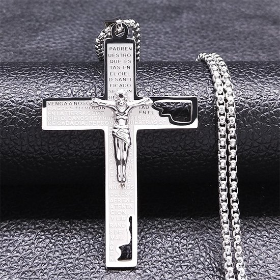 Ketting - cross- kruis - jesus - cubaans - don - zilver - silver - jesus kruis