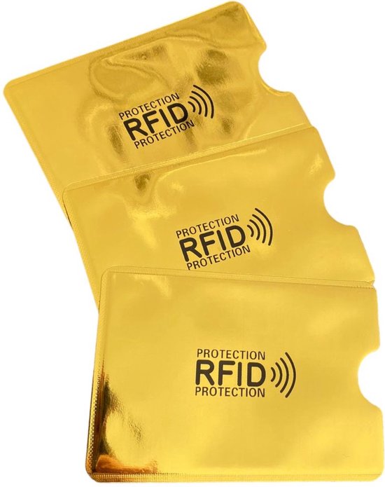 Anti Skim Card Case I Anti RFID Hoesjes I Creditcardhoes I RFID Blocker I Creditcardhouder I 3 Stuk I Goud