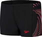 Speedo Plastisol Placement Aquashort Zwart/Rood Heren Sportzwembroek - Maat 8