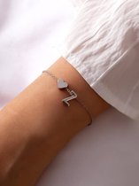 Initiaal Armband met Letter Z Zilverkleurig - Naam Armband Cadeau - Geluks Armband op Kaartje - Pax Amare