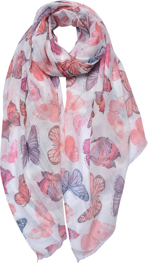 Juleeze Sjaal Dames Print 70x180 cm Roze Shawl Dames