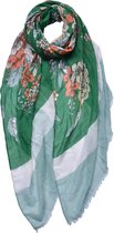 Juleeze Écharpe imprimée pour femmes 85x180 cm Vert Fleurs Écharpe Femme