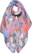 Juleeze Sjaal Dames Print 85x180 cm Roze Bloemen Shawl Dames