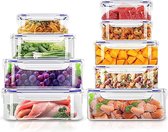KICHLY 18 Stuks plastic Luchtdichte Voedselopslagcontainer (9 Containers, 9 Deksels) Plastic voedselcontainers voor keuken, pantry – Microgolfoven- en Diepvriesbestendig, Lekvrij - BPA-Vrij