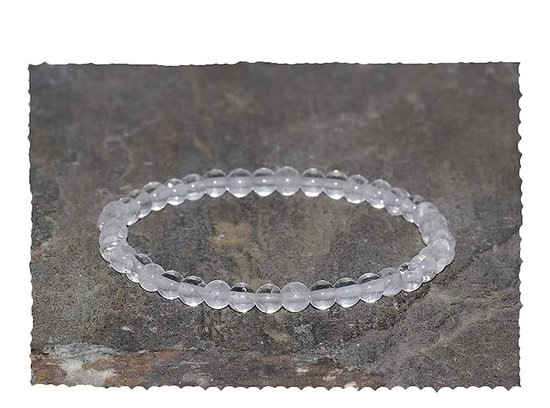 Bixorp Gems Bergkristal Edelsteen Armband 4mm - Edelstenen Kralenarmband - Spiritueel Cadeau - 20cm