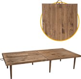 Table de camping pliante Rustiq - Table pliante - Table de pique-nique bohème - Table pliante - 70X150X35CM - 6 personnes - Bois de pin - Noyer