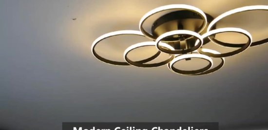 Moderne LED Heldere Plafondlamp, 6 Ring Witte Plafondlamp Met Afstandsbediening, Verlichtingsarmaturen Plafondlampen Voor Keuken, Woonkamer, Slaapkamer 3000K-6500K Intelligent Dimmen-Black