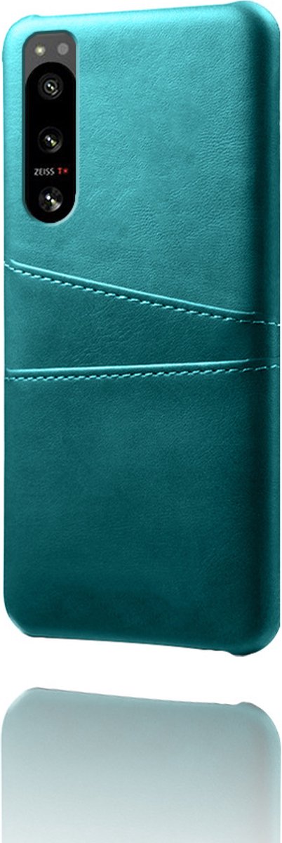 Back Cover met Opbergvakjes + Gehard Glas Screenprotector voor Sony Xperia 5 IV _ Groen