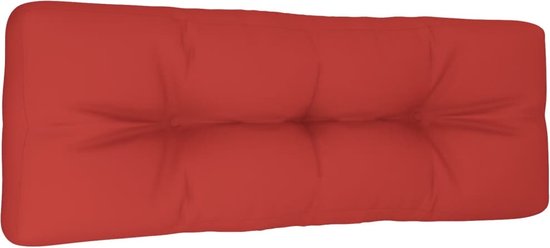 vidaXL - Palletkussen - 120x40x12 - cm - stof - rood