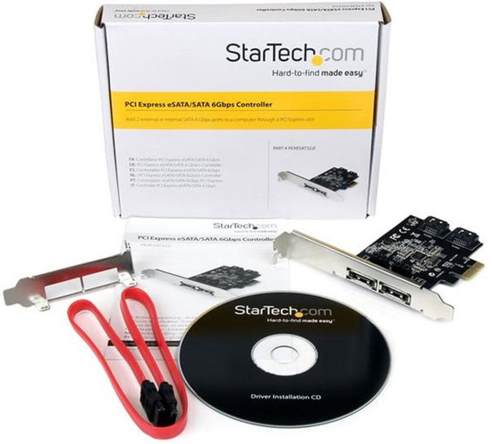 StarTech.com Carte contrôleur eSATA 2 ports PCI Express SATA 6 Gbit / s 2  cartes PCI-E... | bol
