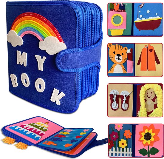 KLUZOO Montessori Busy Board Boek - Jouets de motricité 2 ans - 3 ans - 4  ans - Livre